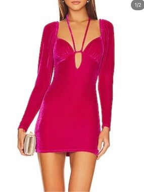 Lovers and Friends Nami Pink Velvet Mini Dress Size XS